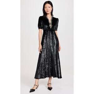 NWT SALONI Tabitha Velvet Dress Sz 6 // Black // New